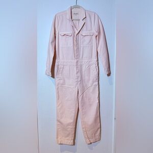 Madewell Light Pink Denim Utility Crop Jumpsuit